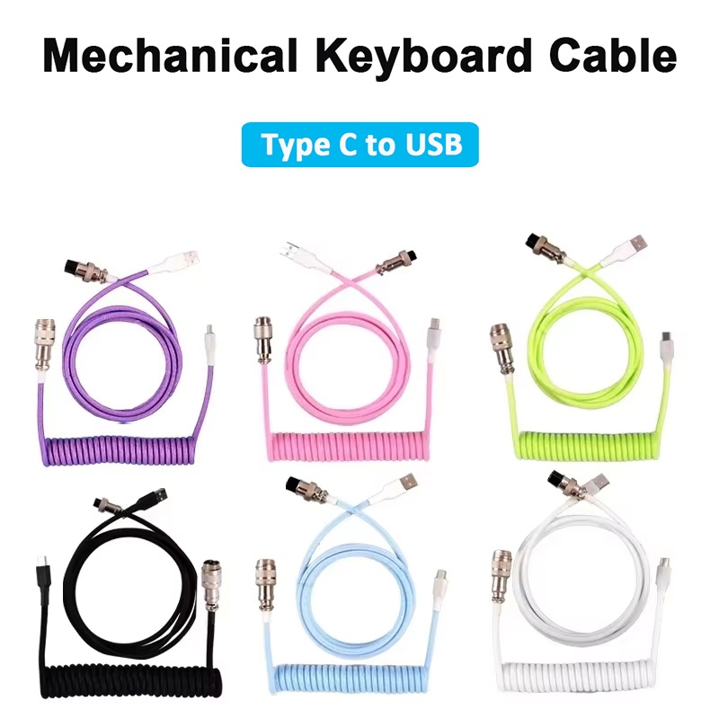 Coiled Usb Cable - Mekanik Klavye Sarmal Kablo Aviator Kablosu