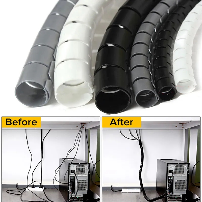 Coiled Usb Cable - 1/2M esnek Spiral kablo düzenleyici klipler