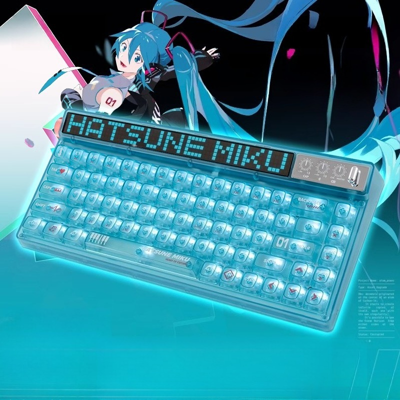 Gaming Keyboard Wireless - Anime Hatsune Miku Serisi Mekanik Klavye