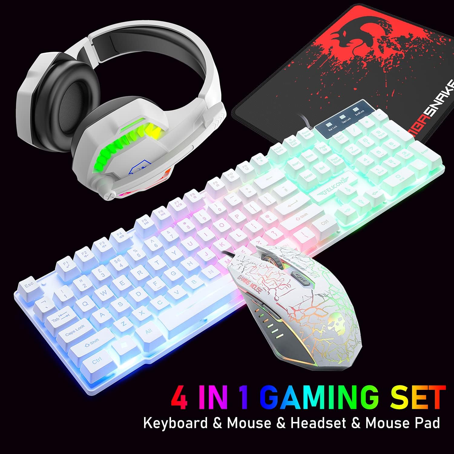 Gaming Keyboard Easy To Clean - MAMBASNAKE T11 İngiltere %100 Oyun Klavyesi&Fare&Kulaklık&Mouse