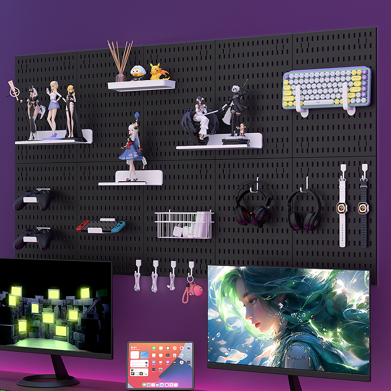 Gaming Keyboard Mouse - Oyunlar için Yapışkanlı Pegboard Rafı –