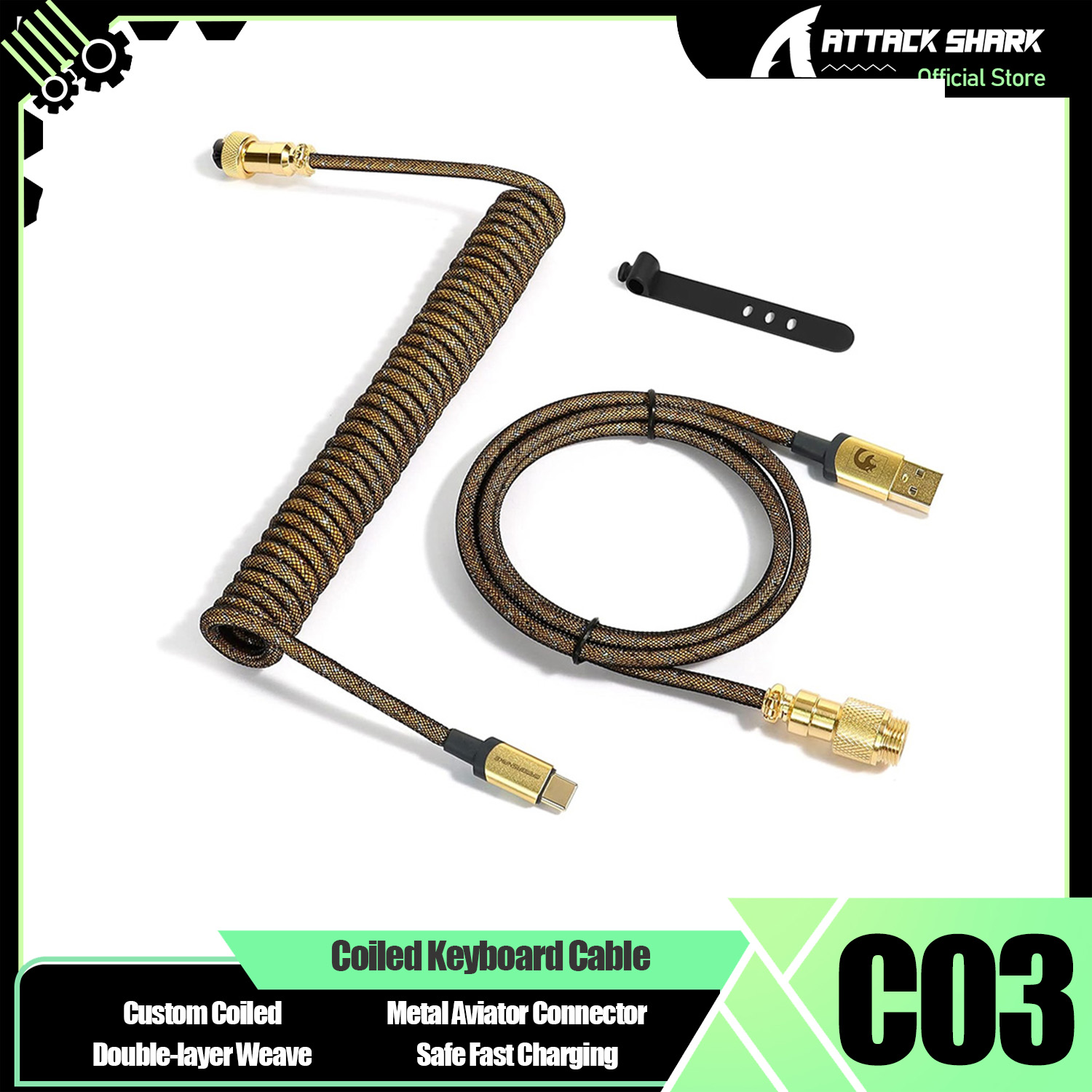Coiled Usb Cable - ATTACK SHARK * MAMBASNAKE C03 Oyun