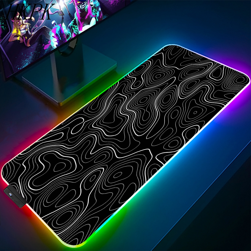 Gaming Keyboard Easy To Clean - 90x40 cm Siyah Ve Beyaz Çizgi