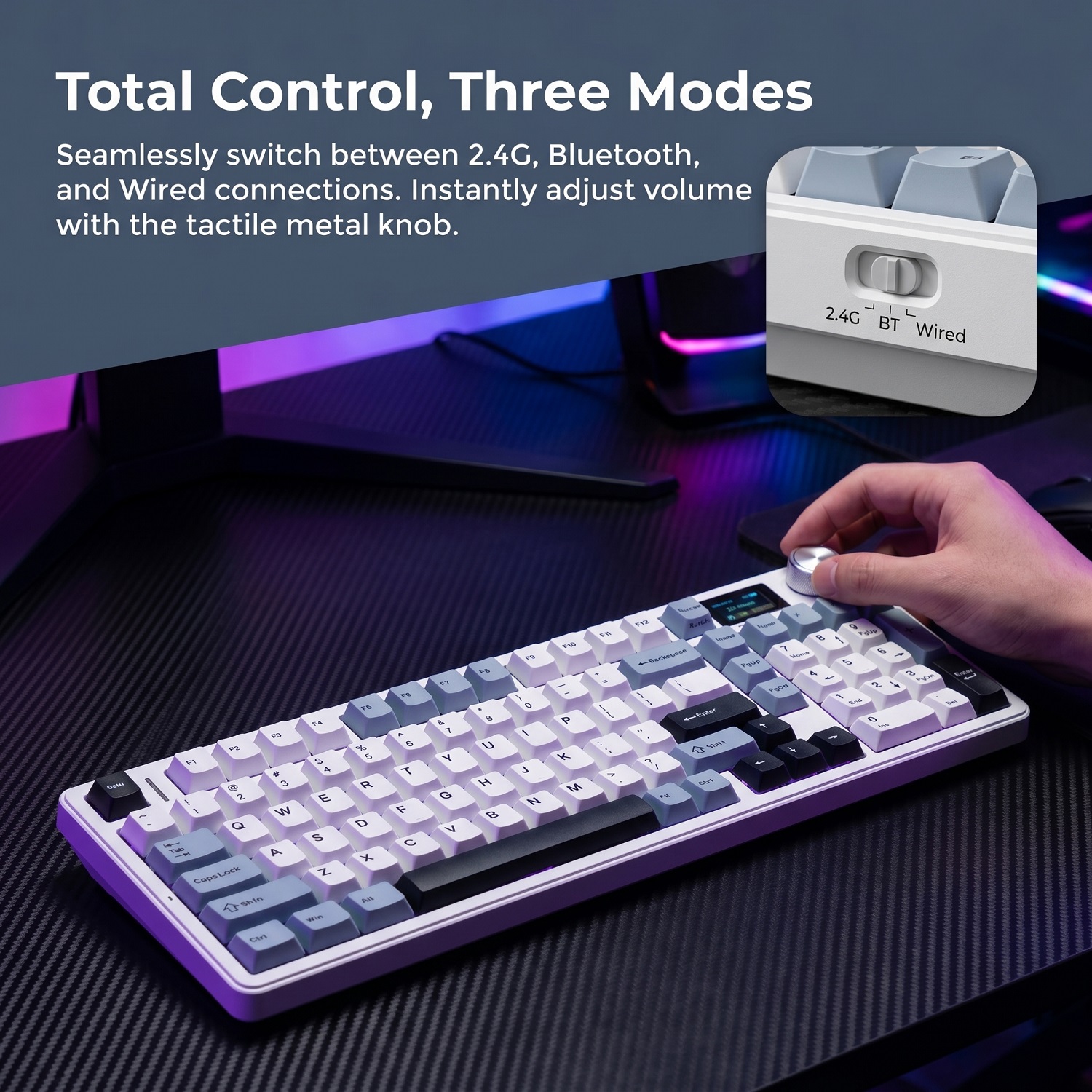Gaming Keyboard Hot Swappable - Yeni AULA F99 Max Gasket Mekanik