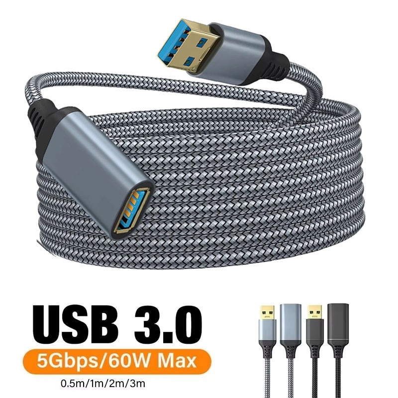Coiled Usb Cable - USB 3.0 Naylon Örgülü Uzatma Kablosu