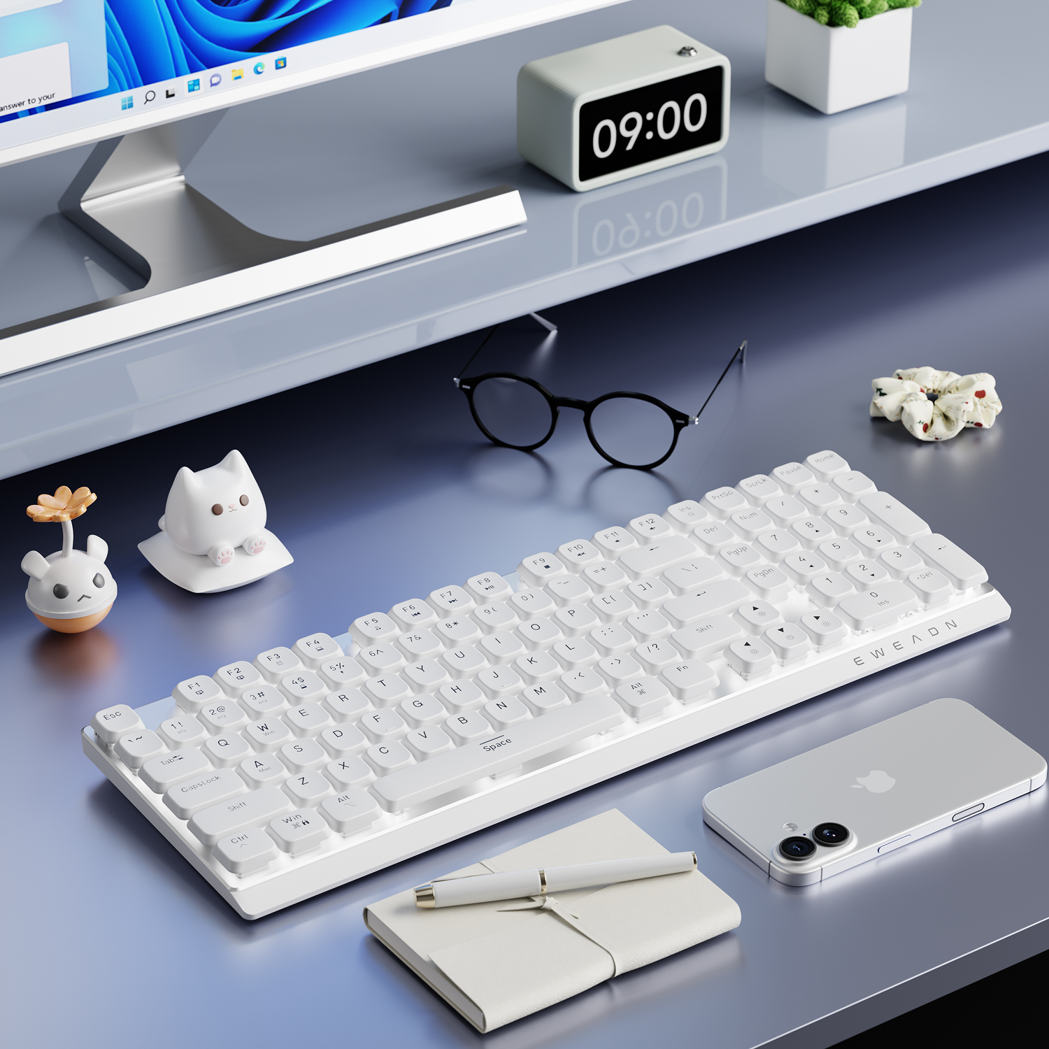 Gaming Keyboard Wireless - EWEADN Kablosuz Düşük Profilli Mekanik Oyun
