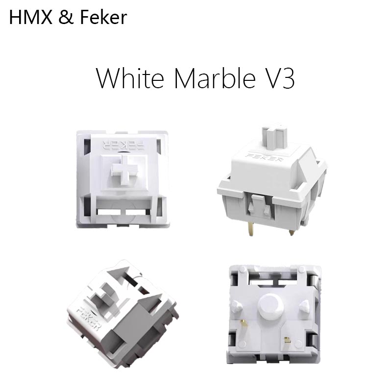 Gaming Keyboard Hot Swappable - HMX Feker Beyaz Mermer V3 Hot