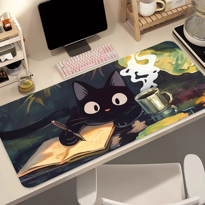 Gaming Keyboard Mouse - Kawaii Siyah Kedi Silikon Yumuşak Oyun