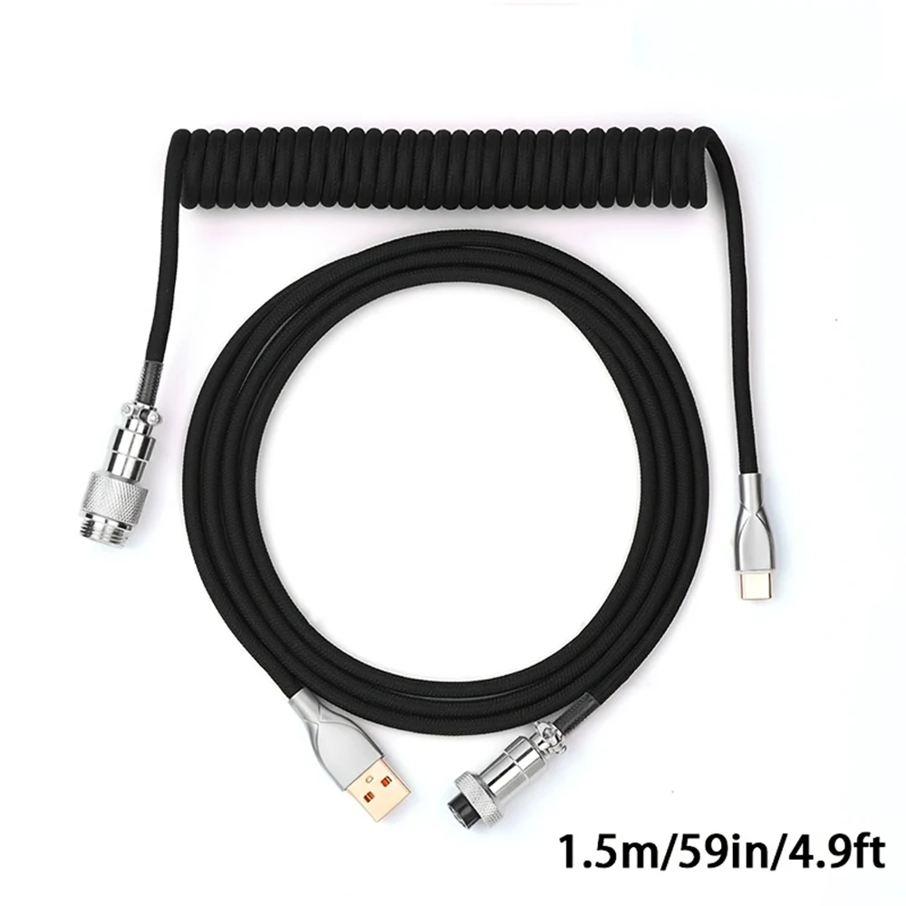 Coiled Usb Cable - 1.5m Sarmal Klavye Kablosu USB C