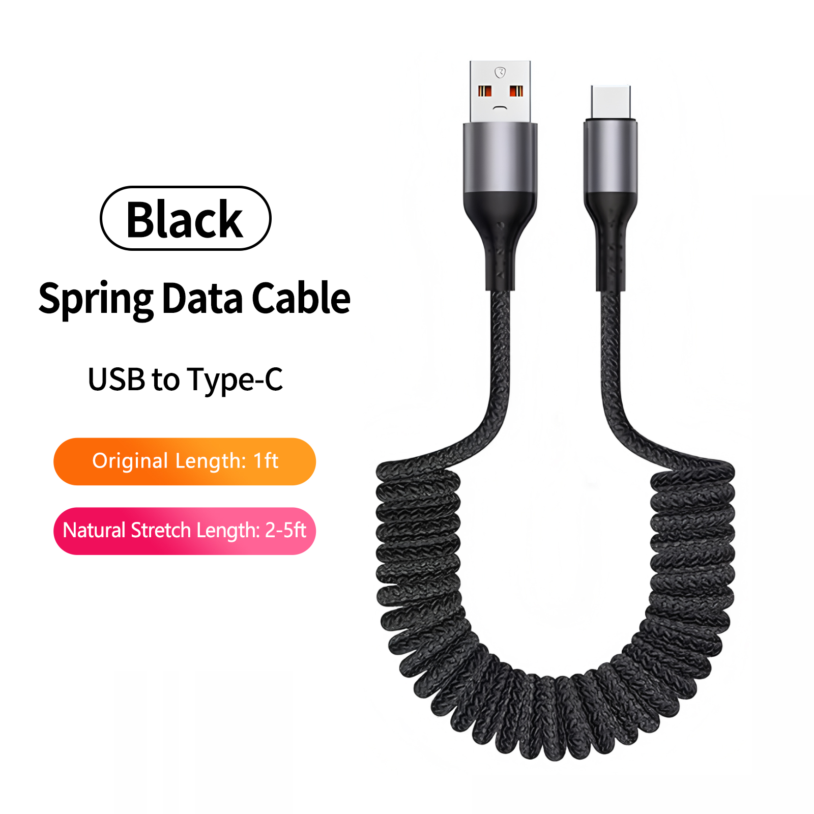 Coiled Usb Cable - Araba için Sarmal USB A -