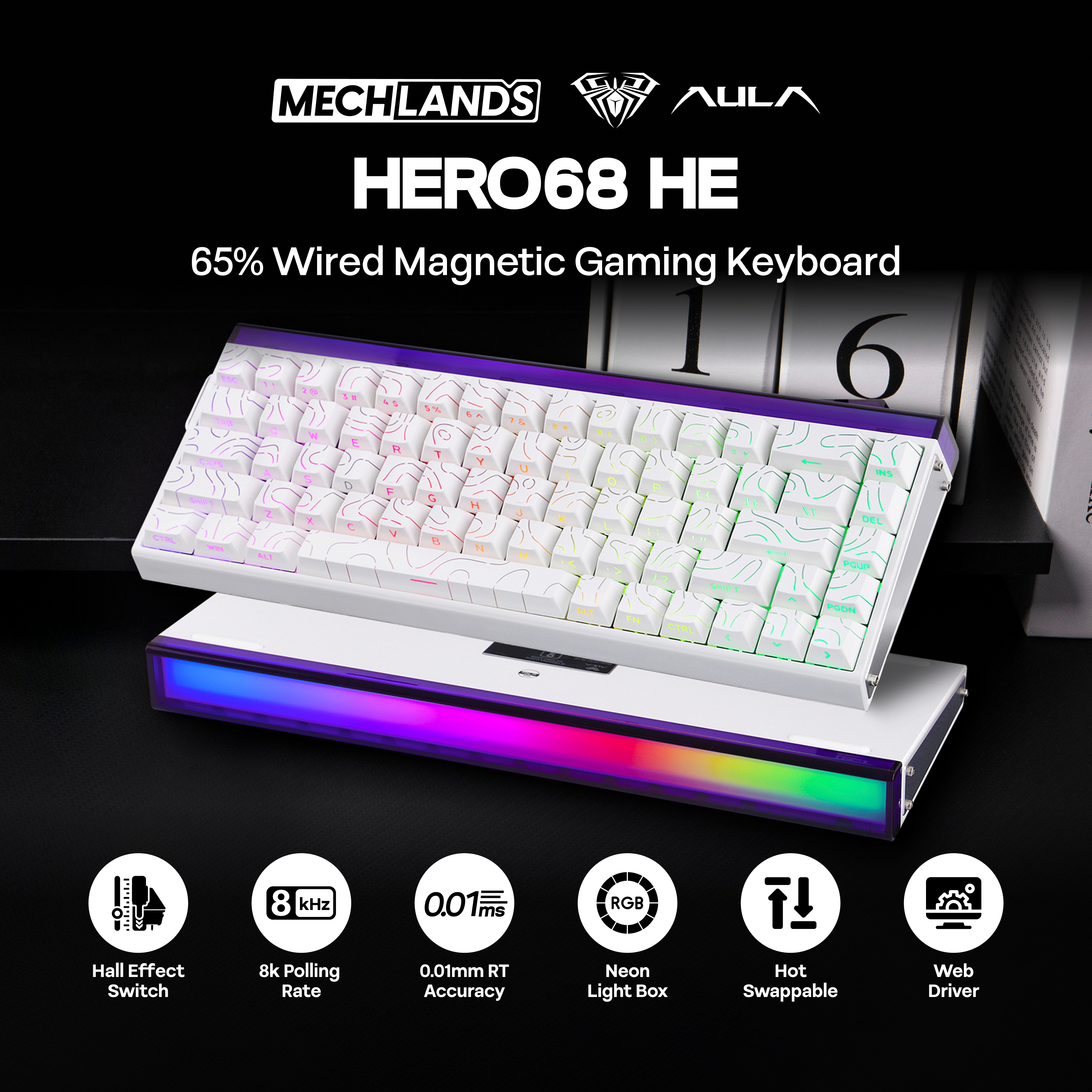 AULA Hero68 HE 65% ANSI ABD Dü - Gaming Keyboard Hall Effect Switches incelemesi ve fiyatı