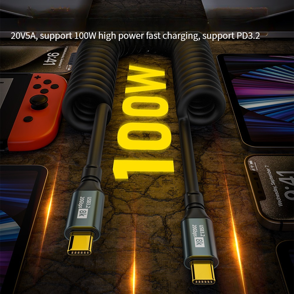1.5m USB C - C Sarmal Yaylı Ka - Coiled Usb Cable incelemesi ve fiyatı
