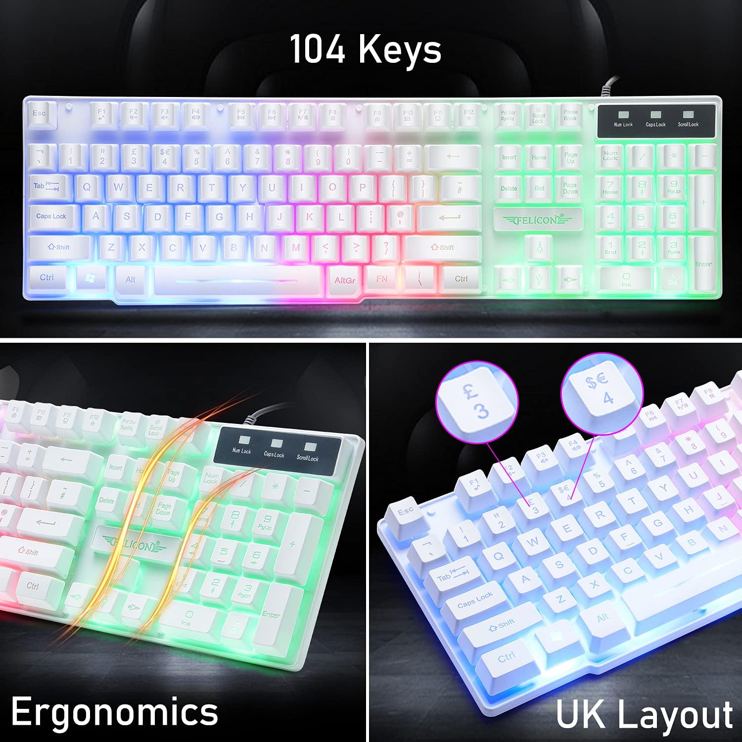 MAMBASNAKE T11 İngiltere %100  - Gaming Keyboard Easy To Clean incelemesi ve fiyatı