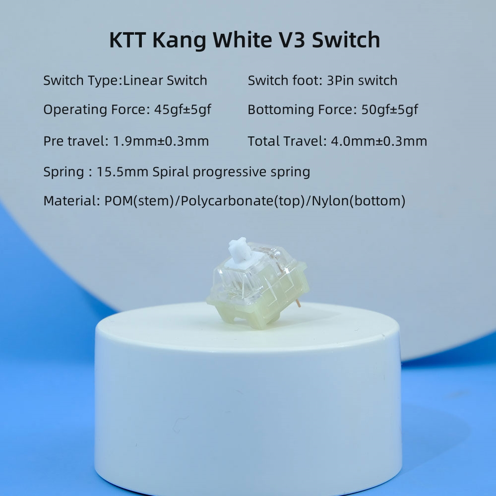 KTT Kang beyaz V3 anahtarları  - Gaming Keyboard Hot Swappable incelemesi ve fiyatı