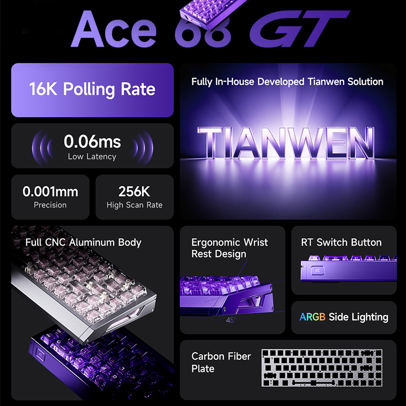 MCHOSE Ace 68 GT Alüminyum Ala - Gaming Keyboard Hot Swappable incelemesi ve fiyatı