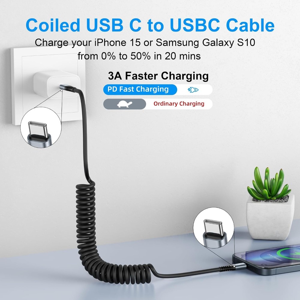 2'li Paket Sarmal USB C - C Ka - Coiled Usb Cable incelemesi ve fiyatı