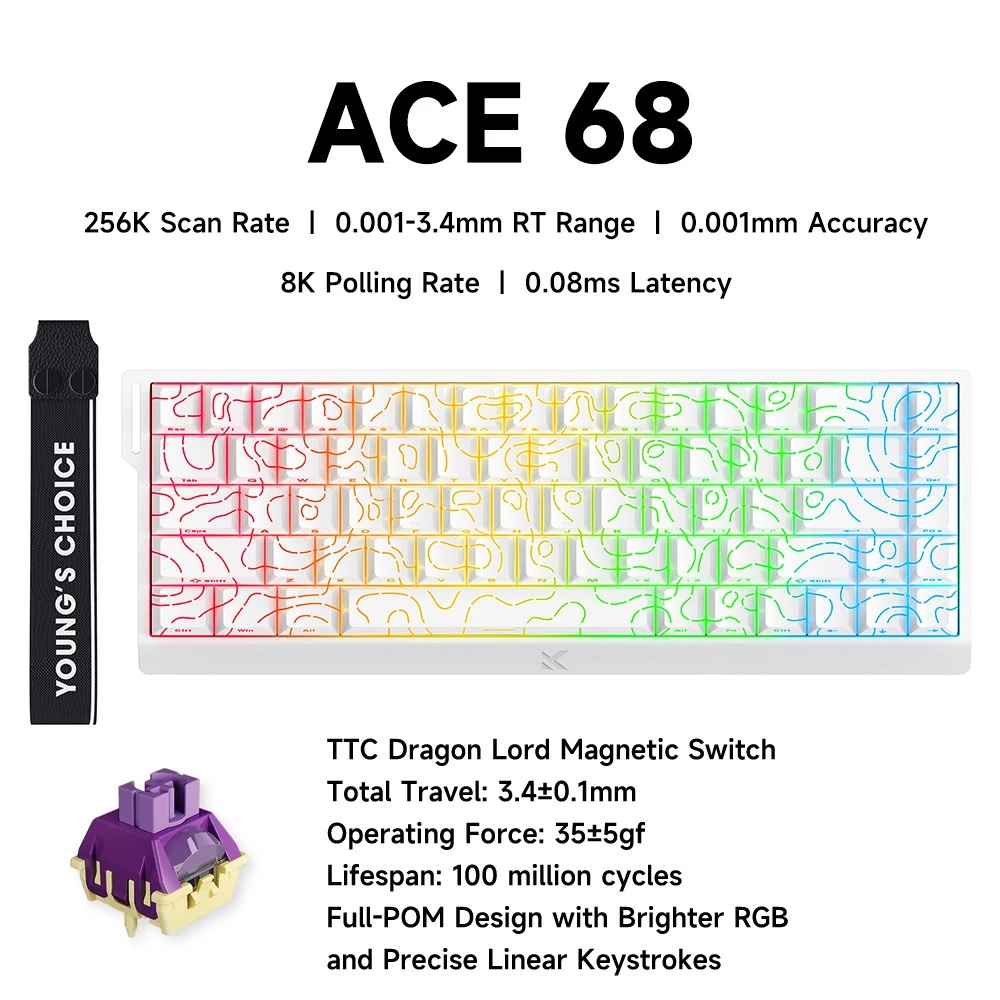 MCHOSE ACE 68 Manyetik Anahtar - Gaming Keyboard Hall Effect Switches incelemesi ve fiyatı